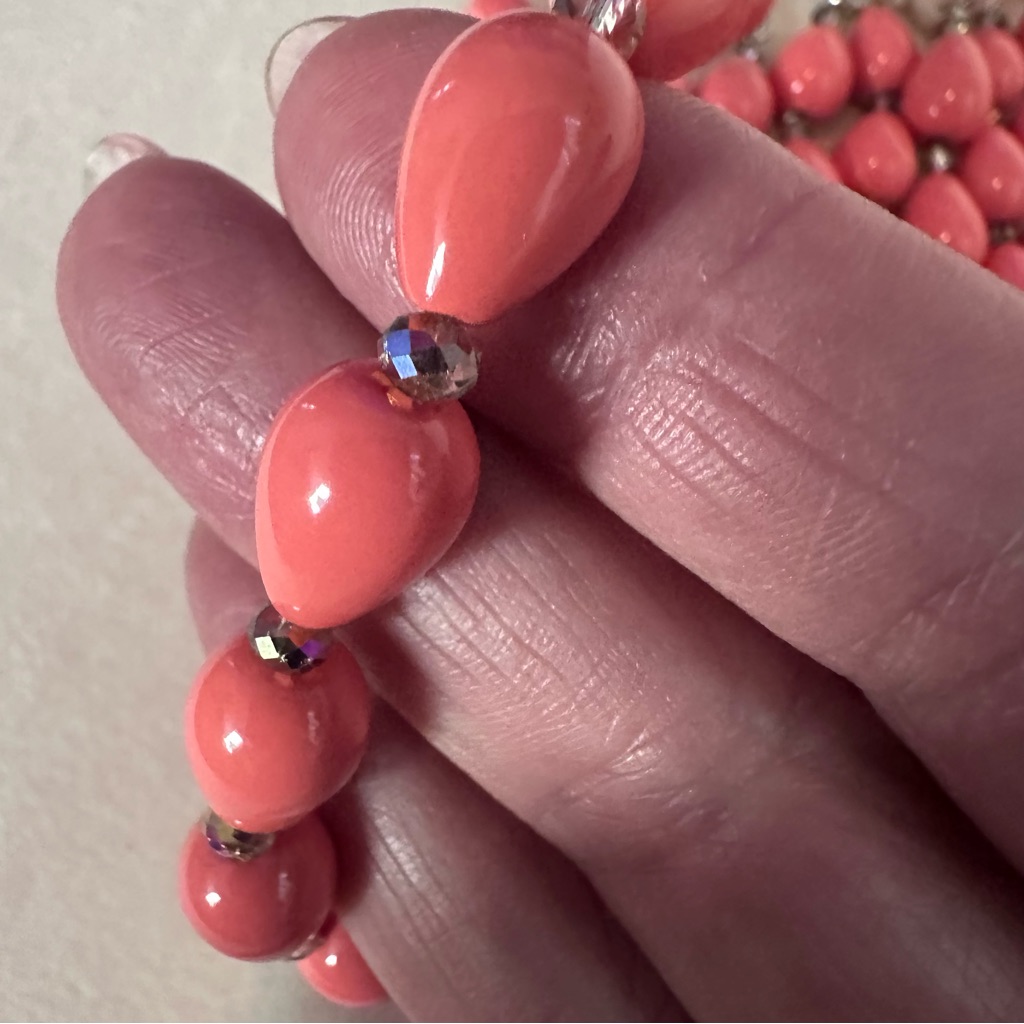 Saachi Multi Strand Coral Beaded Necklace Handmade Nwt — image 5 of 8
